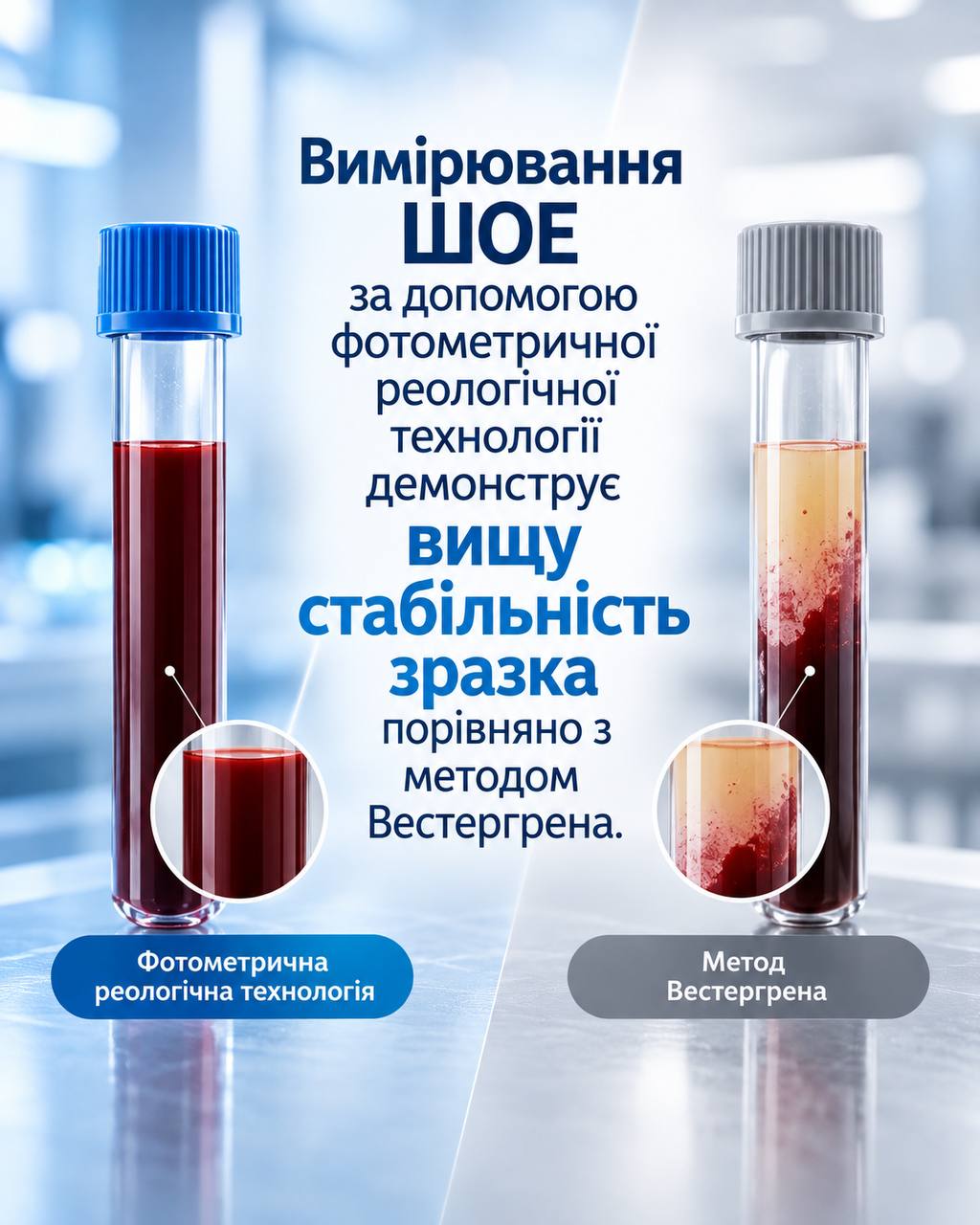 Вимірювання ШОЕ за допомогою фотометричної реологічної технології демонструє вищу стабільність зразка порівняно з методом Вестергрена.